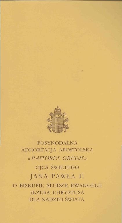 Posynodalna Adhortacja Pastores Gregis